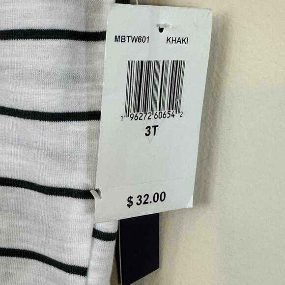 NWT Tahari 2 Pc Set Short Sleeve Henley and Khaki Elastic Waist Shorts Boys 3T - Picture 9 of 12